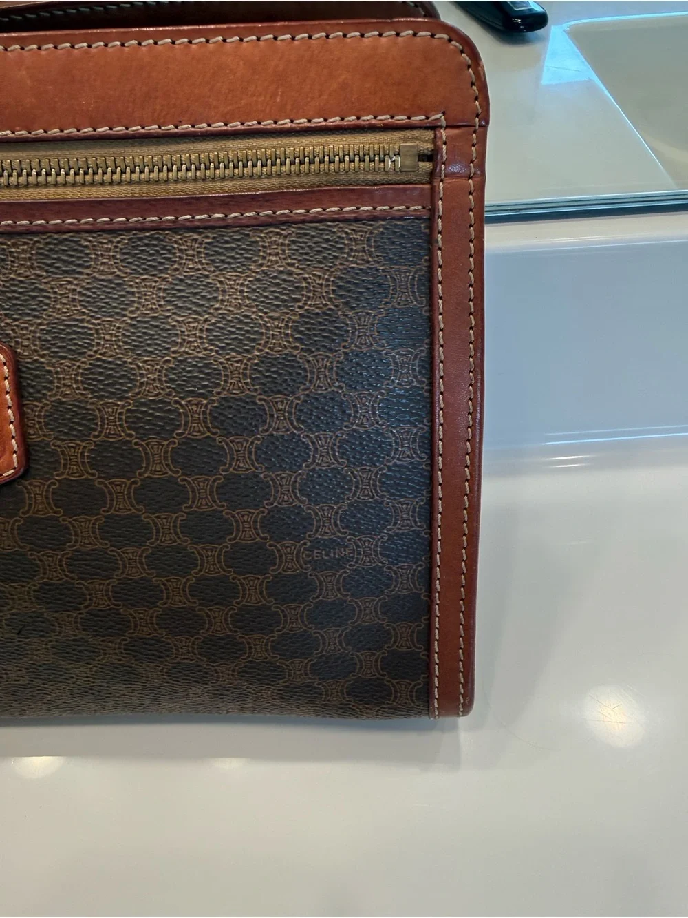 Authentic CELINE Vintage Macadam Monogram Clutch